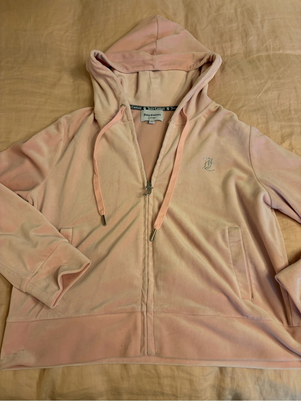 Juicy Couture Light Pink Velour Zip-Up Hoodie